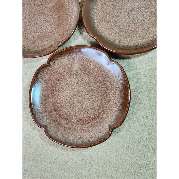 Frankoma Pottery Saucers Plate Plainsman Peach Mountain 5E Brown 5 3/4" Vintage - Picture 4 of 13
